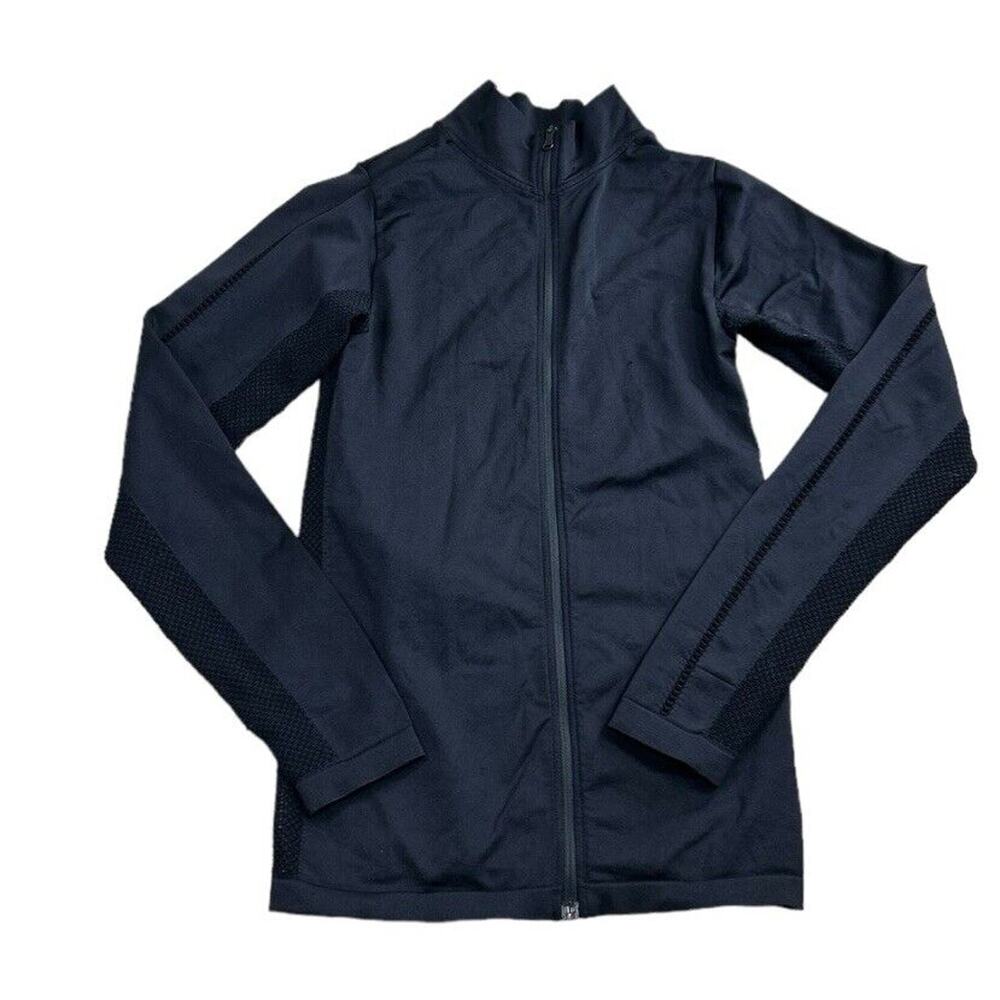 Varley Poinsettia Full Zip Jacket Sz XXS/XS Fitted Black Perforated Mesh - Picture 11 of 15